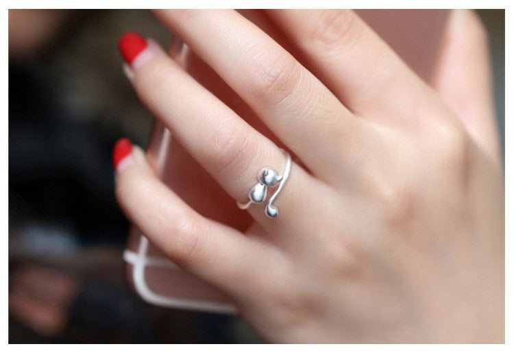 Cat Hug Ring - Sterling Silver - 80% OFF! - Animal Ringdom